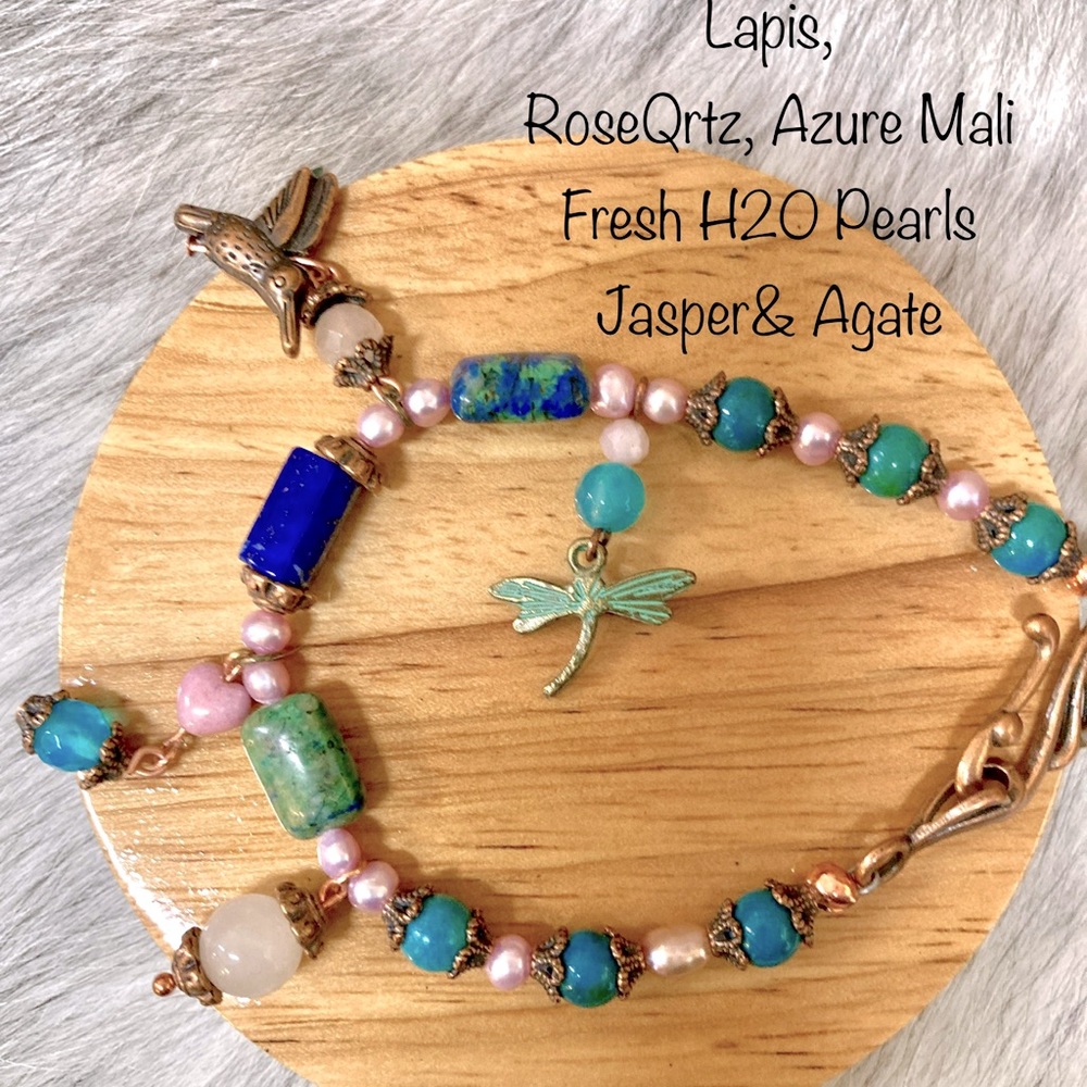 New, authentic gemstone bracelet handcrafted in Sequoia National Forest.